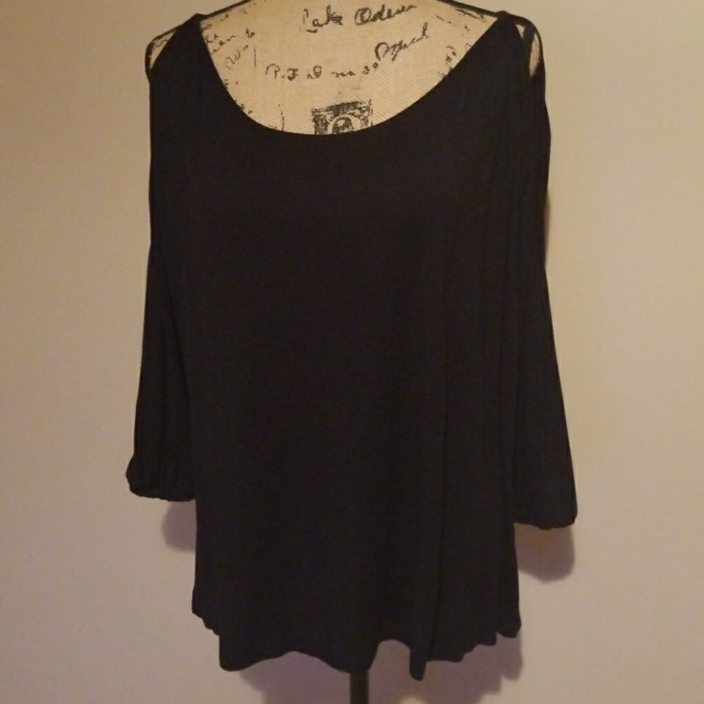 Pretty Black Cold Shoulder Top